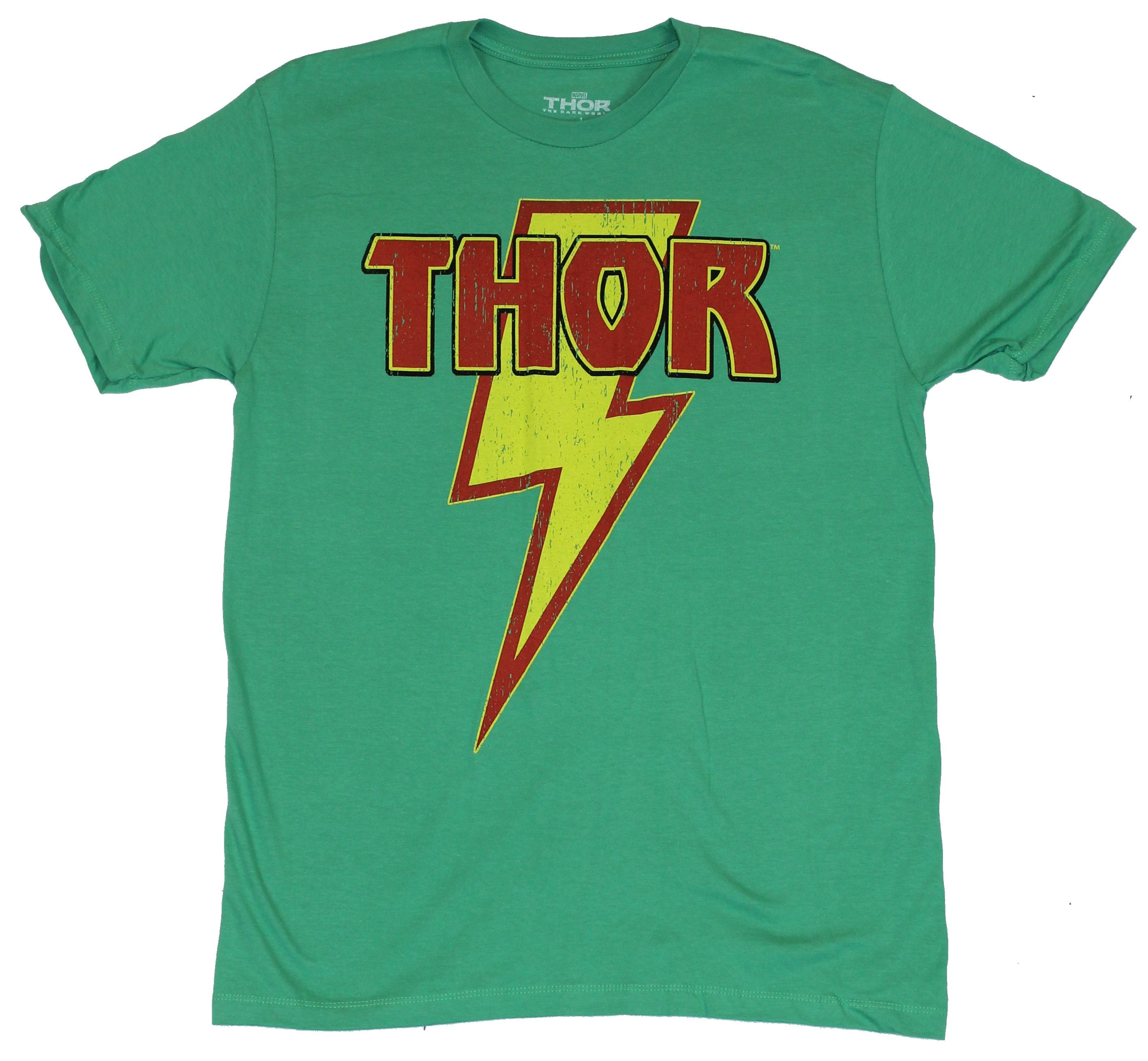 Thor Thor (Marvel Comics) Mens TShirt Simple Red & Yellow Thor