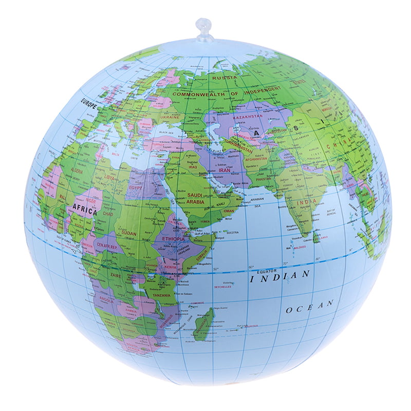 38cm Inflatable World Globe Earth Map Teaching Geography Map Beach For Y0I7 T3C9 