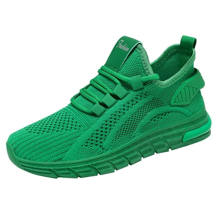 

eczipvz Womens Sports Shoes Non Slip Thick Soled Running Shoes Plus Size Breathable Mesh Sports Wide Width Shoes for Women (Green 7.5)