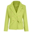 thumbnail image 2 of Jinhomg Women's Business Casual Blazer Jacket Dressy 3/4 Sleeve Notch Lapel Office Jacket Solid Double Breasted Suit Jacket with Pockets Sales Today Clearance Green XXXL, 2 of 5