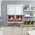 thumbnail image 6 of Christmas Deer Kitchen Curtains and Valances Set, Tree Black Silhouette Black and Red Plaid Rod Pocket Window Valance Window Curtain Panels for Living Room Bedroom Laundry, 27.5x36in, 3 Pieces, 6 of 7