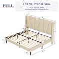 thumbnail image 7 of Allewie Full Bed Frame, Upholstered Platform Bed with Wingback and Geometric Headboard, Beige, 7 of 7