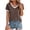 Brown, variant on Women's V Neck Contrast Trim Ringer T-Shirt,Short Sleeve Solid Color Casual Summer Tops,Brown Women's S-XXL