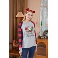 thumbnail image 5 of Anbech Women's Christmas Graphic Tee, Long Sleeve Snowflake Merry Christmas Shirt, 5 of 8