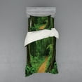 thumbnail image 2 of Ambesonne Tropical Bedding Set 4 Pcs, Jungle Forest Trees, Queen, Green Brown, 2 of 3