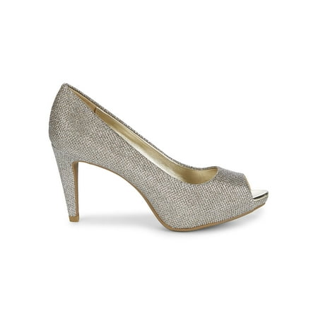 Rainaa Metallic Peep Toe Pumps