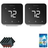 Honeywell Home D6 Thermostat (Black) (2-Pack) with Screen Cleaning Kit
