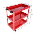 thumbnail image 6 of Aukfa 3-Tier Utility Cart with Wheels, 450 lb Heavy Duty Rolling Tool Cart Service Cart for Warehouse, Garage, Red, 6 of 12
