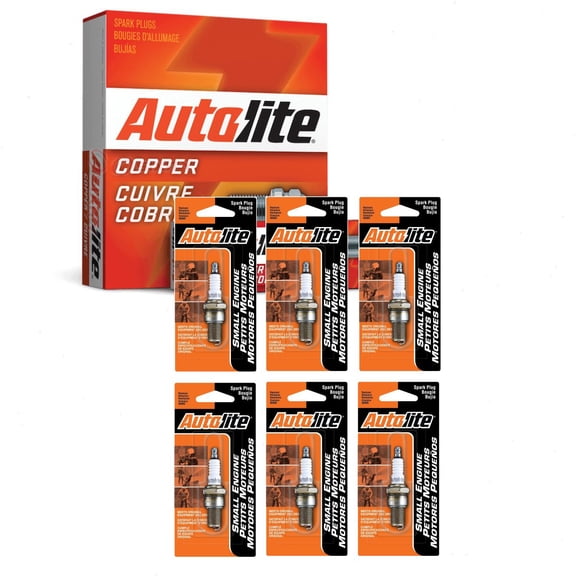 6 pc Autolite 458DP Copper Core Spark Plugs for 5613721 HR10BY Ignition Wire Secondary