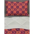 thumbnail image 3 of Retro Comforter & Sham Bedding Set, Curvy Colorful 1960's Style Repetitive Print, 3 pcs Duvet Set Microfiber Filling Quilt, 5 Sizes, Dark Coral Purple, by Ambesonne, 3 of 4