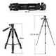 thumbnail image 2 of Trípode de cámara, trípode de cámara liviano con cabeza desmontable de 3 vías, trípode fotográfico de aluminio para DSLR Canon Nikon Sony, trípode para teléfono inteligente con soporte para teléfono móvil Vhermosa WXOTTO-CWY-1022, 2 of 6