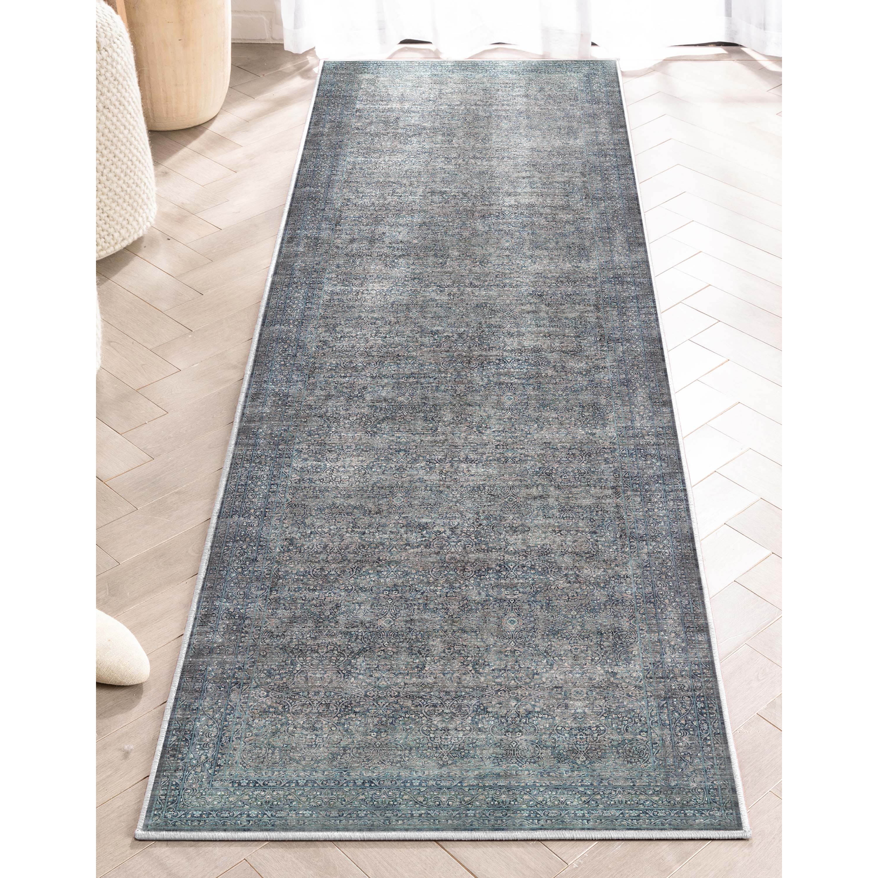 Well Woven Asha Juliette Vintage Oriental Blue 2'3" x 7'3" Runner Rug