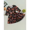 thumbnail image 3 of GXFC Little Girls Fall A-line Dress Clothes 2T 3T 4T 5T 6T Kids Girls Long Sleeve Floral Pumpkin Print  Princess Dress Spring Autumn Clothing for Children Girls, 3 of 8