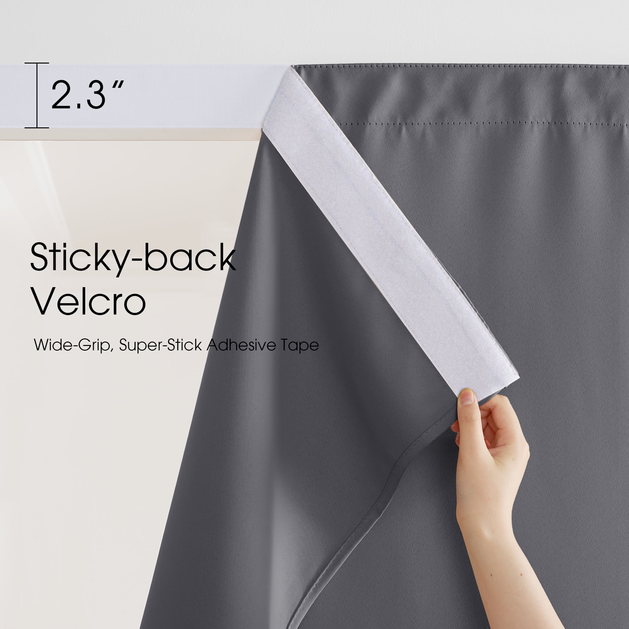 NICETOWN 2 Panels Outdoor Curtain for Patio Waterproof, Sticky Top & Backtab Bottom with Free Rope Privacy Protective Drapes for Gazebo, Gray, W52 x L84