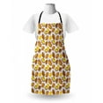 thumbnail image 3 of Umbrella Apron, Striped Parasols with Bent Crook Handles in Earth Tones Cartoon Style, Unisex Kitchen Bib with Adjustable Neck for Cooking Gardening, Adult Size, Brown Yellow Orange, by Ambesonne, 3 of 4