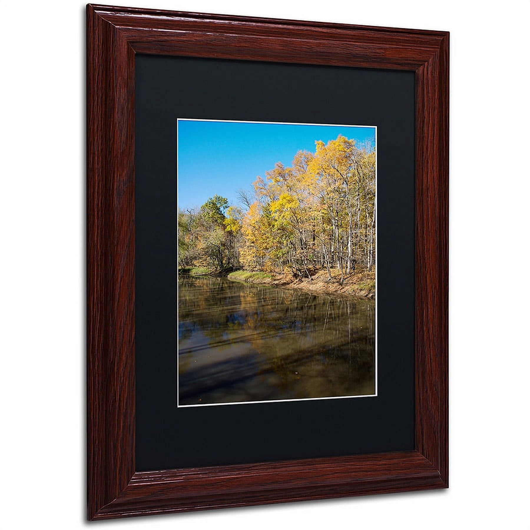 Trademark Fine Art "Vermilion River Autumn" Canvas Art by Kurt Shaffer, Black Matte, Wood Frame
