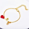 thumbnail image 4 of Xinyolin Women Rose Adjustable Chain Jewelry - Electroplated Long Lasting Bracelet for Party, 4 of 8