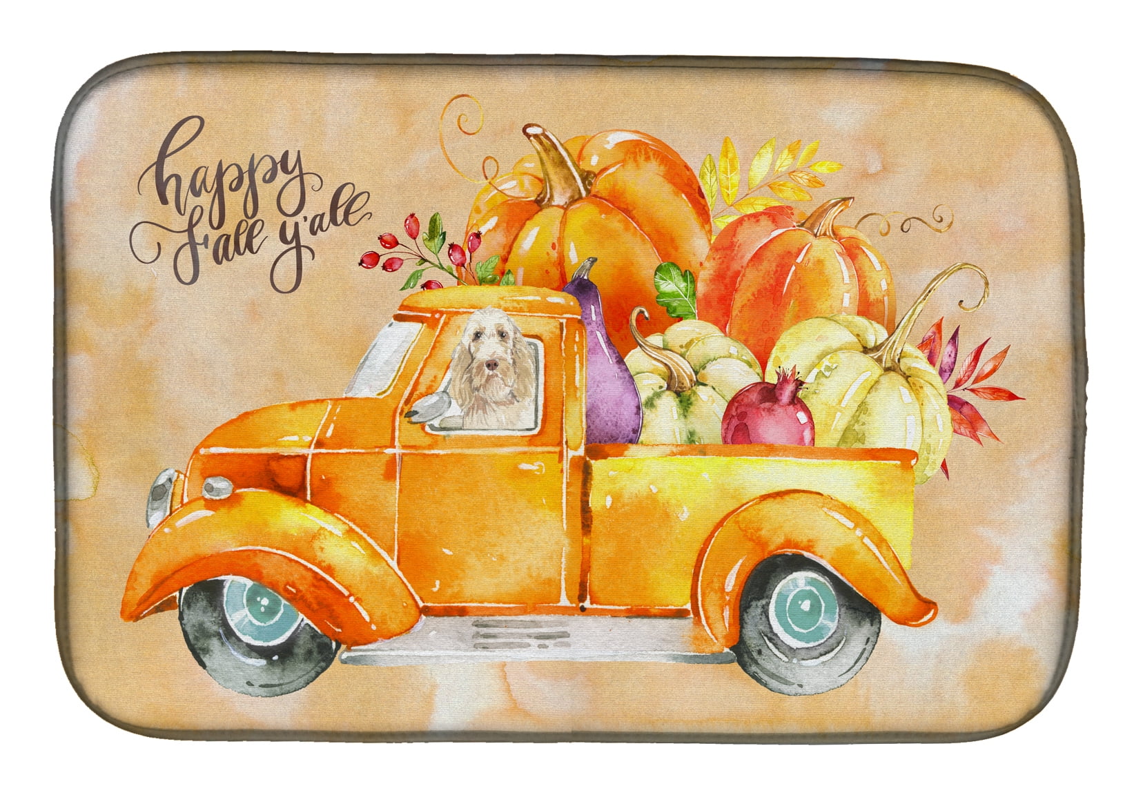 Fall Harvest Spinone Italiano Dish Drying Mat