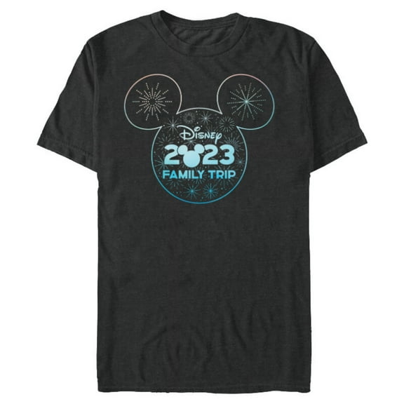 Disney Mickey Mouse Head Icon 2023 Family Trip Vacation - Short Sleeve Blended T-Shirt for Adults - Customized-Dark Heather