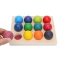 thumbnail image 5 of Rainbow Wooden Balls,Montessori Toddler Toys,Color Sorting & Matching Game,Early Education Learning Toys for Baby Boys or Girls 2-6 Years Old, 12 Pcs Wood Balls with Tray. (Pastel Macaron Colors), 5 of 6