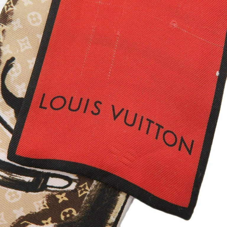 Louis Vuitton Red & Beige Silk Monogram Shawl - Preowned LV Scarves CA