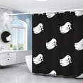 thumbnail image 4 of Cevemin Halloween Ghost Shower Curtain Waterproof Bathroom Decor with Hooks, No Punching Needed, 120x180cm Black Nylon Fabric for Spooky Holiday Bathroom Decoration, 4 of 6