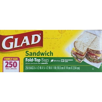Glad Fold Top Sandwich Bags, Multipurpose Snack Size Food Storage