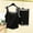 Black, variant on Ayolanni Womens Pajamas Sets Cotton 2 Piece Sleeveless Tank Tops and Shorts Pjs Elastic Waist Solid Soft Loungewear Sleepwear Sets L