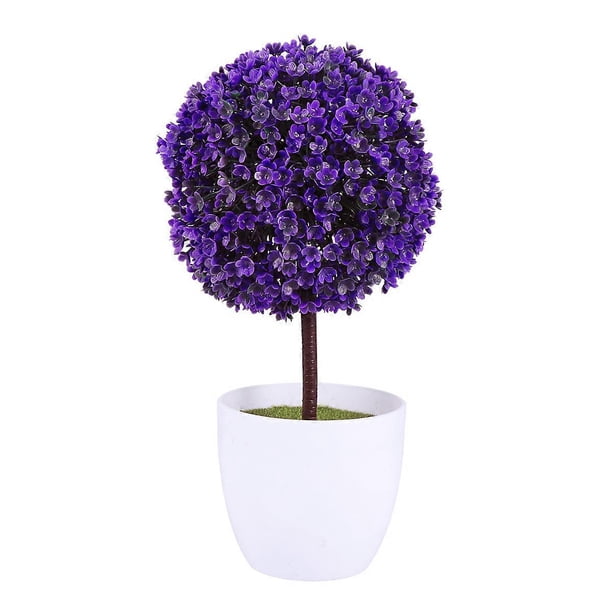 Artificial Plants Ball Simulated Plant Decorative Bonsai Plastic Flower Ball for Decoration (Purple)