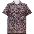 thumbnail image 1 of A Personal Touch Women's Plus Size Short Sleeve Button-Up Cotton Blouse with Shirring - Black River Rose - 2X, 1 of 3