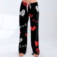 thumbnail image 6 of Women's Drawstring Valentine's Day Printed Casual Pants, Elastic Waist Lounge Pants for Women, Holiday Themed Sleepwear Pajama Pants, Comfortable Fit,Wine,2XL, 6 of 7