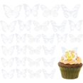 thumbnail image 4 of 36Pcs Butterfly Cupcake Toppers - Lively PVC Art 3D Cake Decorations for Baby Shower, Wedding Anniversary, Kids Birthday Party Supplies - White Transparent Color, 4 of 4