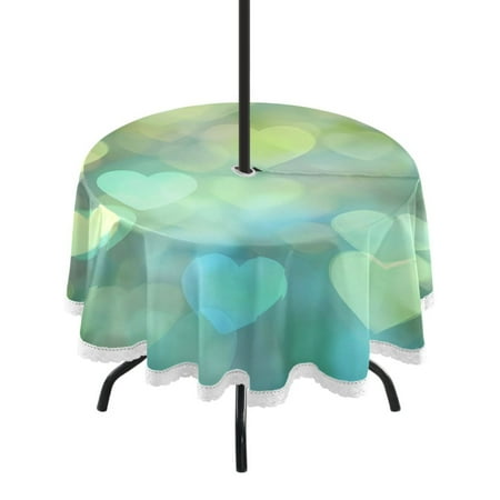 

Round Tablecloth 60*60 Inches Round Tablecloth Outdoor Style Tablecloth With Umbrella Holes Tablecloth Outdoor Suitable For Kitchens and Dining Rooms Dream Cartoon Love