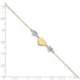 thumbnail image 4 of 14K Two-Tone Gold bracelet Themed Two Tone Puffed LOVE Heart & diamond-cut Hearts, 4 of 4