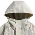 thumbnail image 4 of sdhkgrrt Men Plus Size Zip Up Hooded Jacket Fall Winter Casual Loose Windbreaker Outdoor Work Wear, Khaki 4XL, 4 of 5