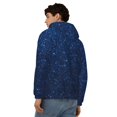 thumbnail image 4 of Wukai Sparkling Blue Glitter Print Men's Zip-Up Hoodie,Fleece Full-Zip Hoodie for Men, Hooded Sweatshirt-3X-Large, 4 of 5