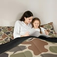 thumbnail image 5 of Manfei Fishing Hunting 3 Pieces Queen Comforter Set,Abstract Camouflage Ultra Soft Bedding Sets,Brown Green Bedding Comforter Set,Microfiber Teens Bedroom Decor,Reversible, 5 of 8