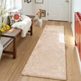 thumbnail image 4 of Goolela  Runner Rug 2x6 Fluffy Shaggy Faux Rabbit Fur Rug for Hallway Bedroom Light Brown, 4 of 9