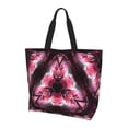 thumbnail image 1 of ZICANCN Psychedelic Roses Tote Bag , Grocery Bags Reusable Shopping Bags with Handles Durable Foldable Washable for Women Men, 1 of 8