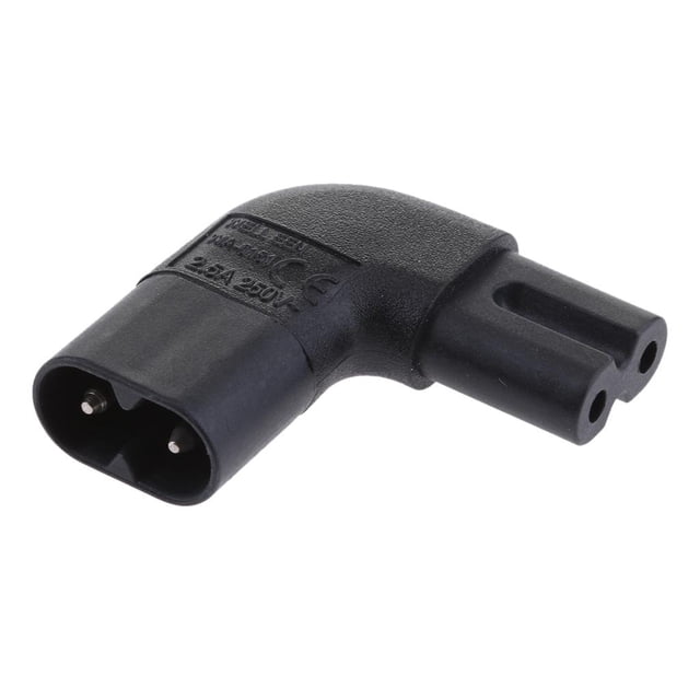 Adaptador de Alimentión de CA en ángulo perfecl IEC 320 C7 a C8