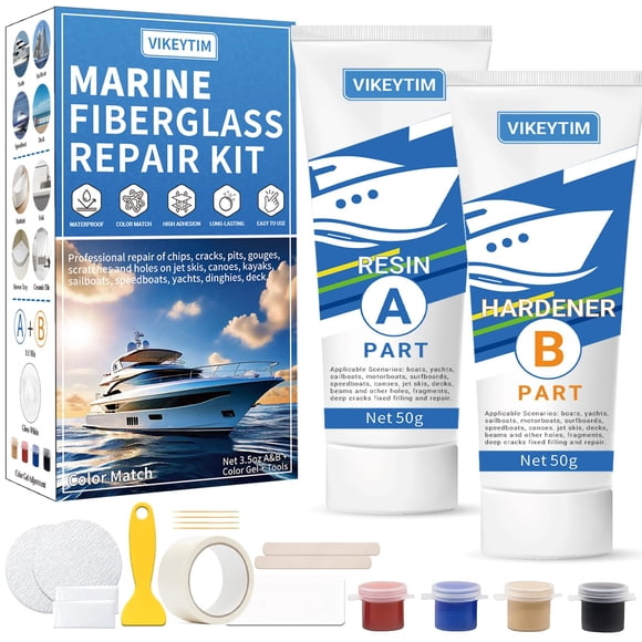 Kit de reparación de fibra de vidrio VIKEYTIM Marine Fiberglass 100g