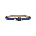 thumbnail image 1 of Cinturón delgado de PU de cuero para mujeres INSPIRE CHIC, cinturones de cintura delgada con hebilla de metal dorado, azul oscuro, 1 of 6