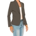 thumbnail image 4 of Women's Casual Solid Office Work Wear Long Sleeve Fitted Open Front Blazer Jacket, 4 of 7