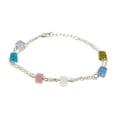 thumbnail image 4 of Pastel Cube Charm Chain Bracelet - Dainty Multi-Color Fashion Jewelry for Spring and Summer Bracelet, 4 of 7