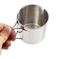 thumbnail image 3 of Tazas de de material acero inoxidable con asa plegable ( de 4), tazas de , vasos para viajes, exteriores, camping, inastillables, duraderas, port Cola taza de camping de acero inoxidable, 3 of 7