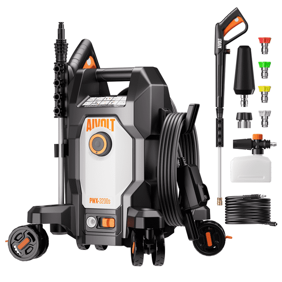 AIVOLT 4800 Psi at 2.76 GPM 13 Amps Corded Electric Cold Water Pressure Washer, Quick Connect Tips