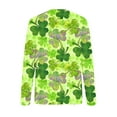 thumbnail image 4 of Patlollav Women Long Sleeve T-Shirts Casual St. Patrick Print Crewneck Pullover Tops, 4 of 6