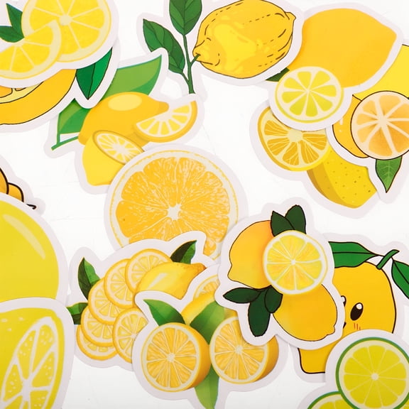 CCOCC 50 Pcs Cartoon Lemon Stickers, Cute Yellow Vinyl Decals for Laptops, Water Bottles, Suitcases, Notebooks, Scrapbooking, Phone Cases and Gift Decoration