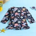 thumbnail image 3 of QJUHUNG Kid Baby Girls One Piece Swimsuit Long Sleeve Zipper Swimwear Ruffle Rashguard Bathing Suits Beachwear, 3 of 8
