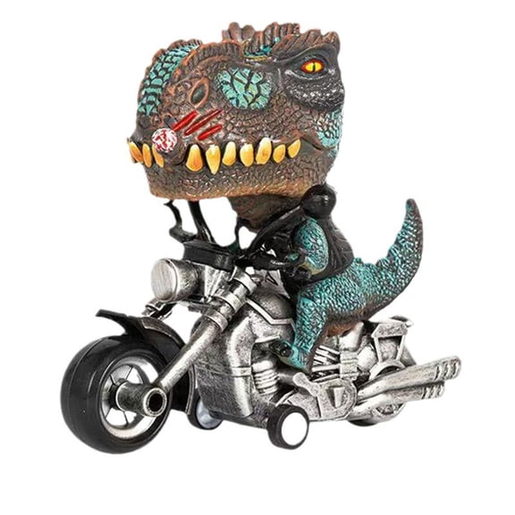 Dinosaur Rides Motorcycle Bobblehead Ornament, Cool Dinosaur Rider with Shaking Head and Detailed Motorcycle Design, High-Quality Eco-Friendly Material, Perfect Car Dashboard Decoration and